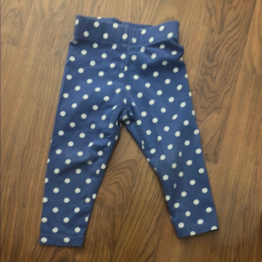 Mini Boden Blue and White Polka Dot Leggings